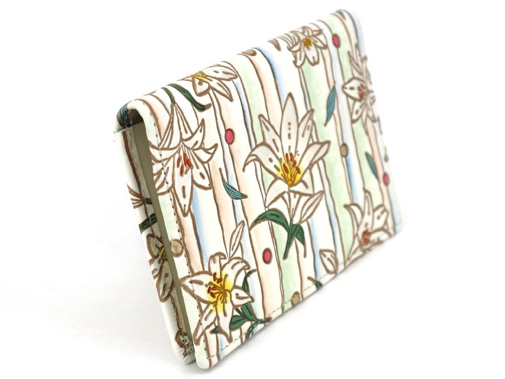 White Lilies Double Sided Business Card Case