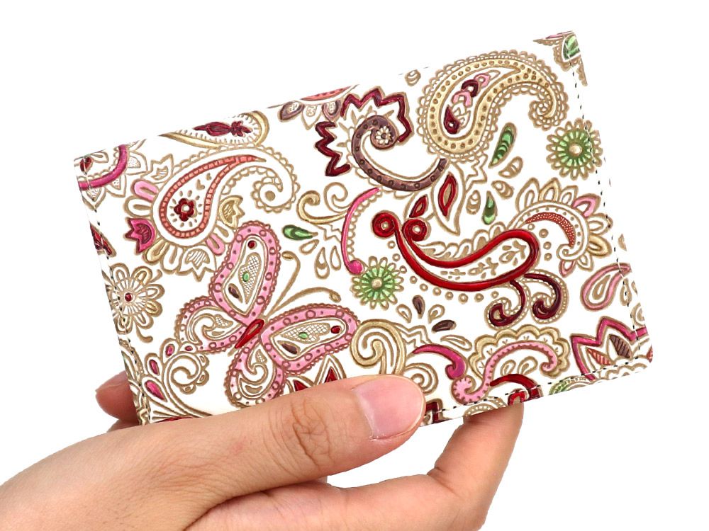 Paisley (Ruby) Double Sided Business Card Case