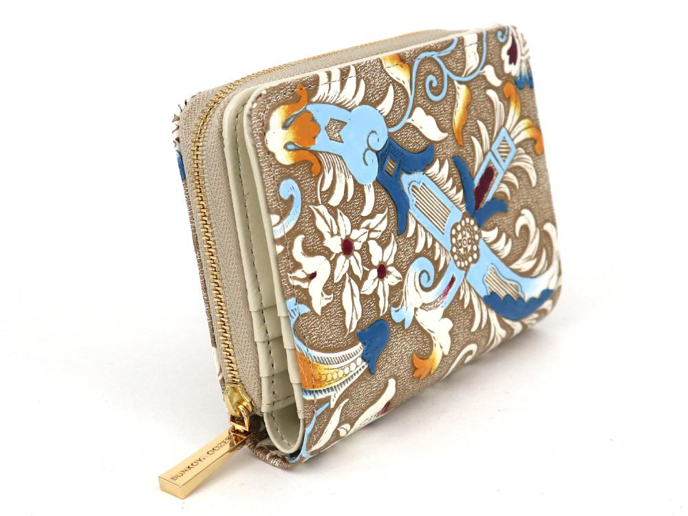Arabesque (Blue) Zippered Bi-fold Wallet