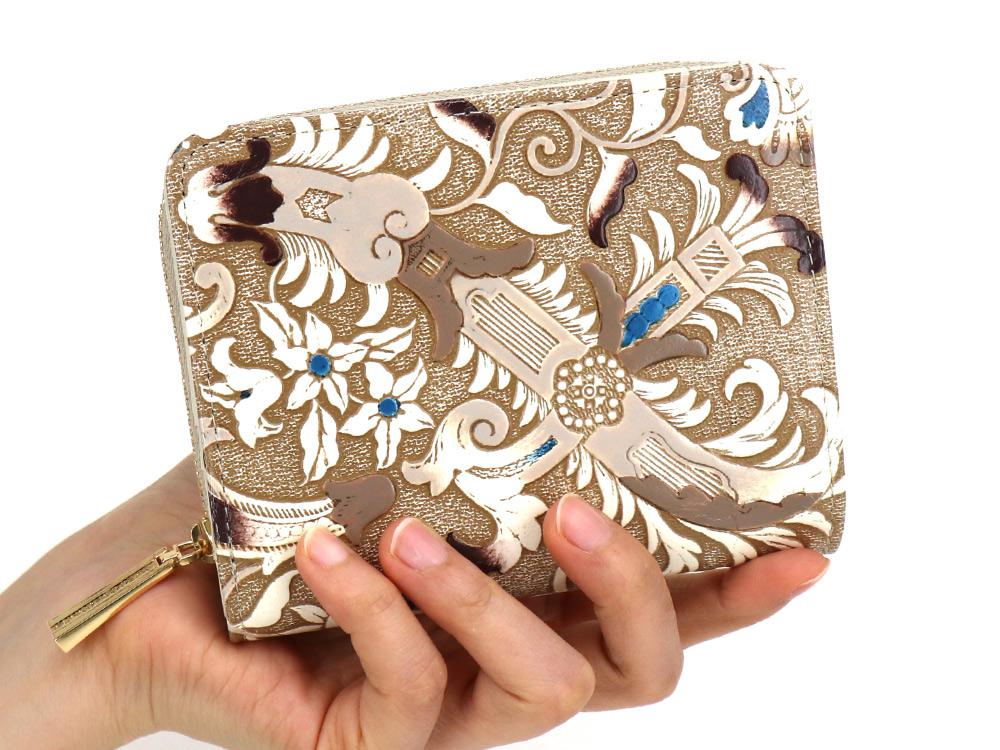 Arabesque (Brown) Zippered Bi-fold Wallet