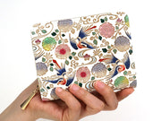 KACHO - Birds and Flowers Zippered Bi-fold Wallet