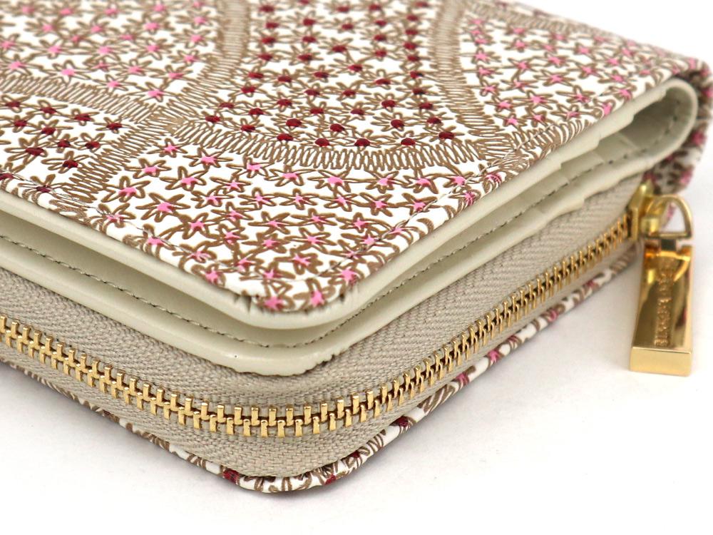 CHIRIMEN Fabric (Pink) Zippered Bi-fold Wallet
