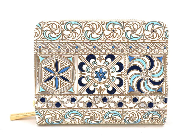 KINSHA - Persia Tiles (Blue) Zippered Bi-fold Wallet