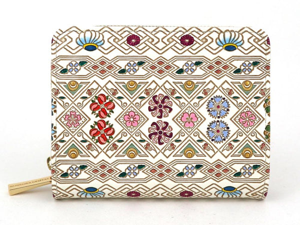 HANABISHI - Traditional Flower Patterns Zippered Bi-fold Wallet