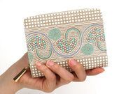 Silver Hearts (Mint Green) Zippered Bi-fold Wallet