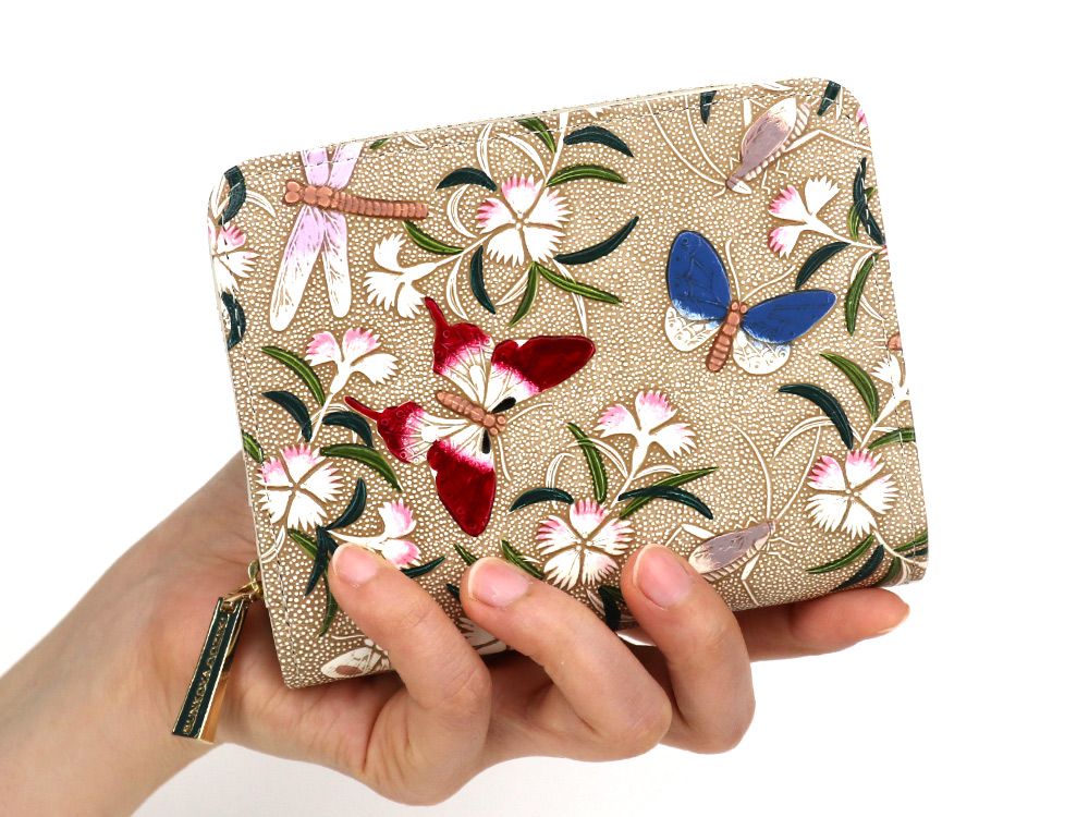 Dianthus Flowers Zippered Bi-fold Wallet