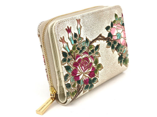 Roses Zippered Bi-fold Wallet