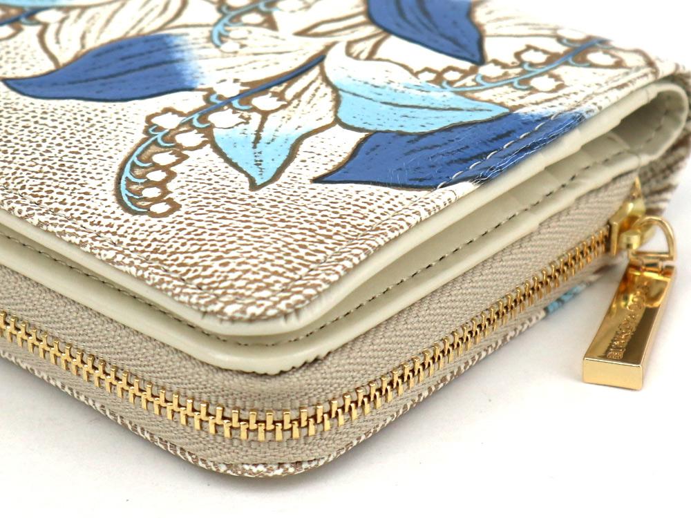 SUZURAN - Lily of the Valley (Blue) Zippered Bi-fold Wallet