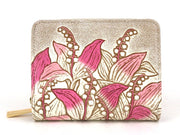 SUZURAN - Lily of the Valley (Pink) Zippered Bi-fold Wallet