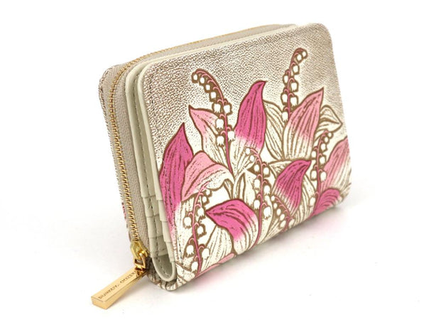 SUZURAN - Lily of the Valley (Pink) Zippered Bi-fold Wallet