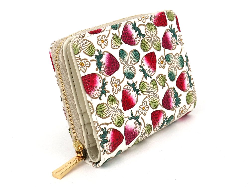 Strawberries Zippered Bi-fold Wallet