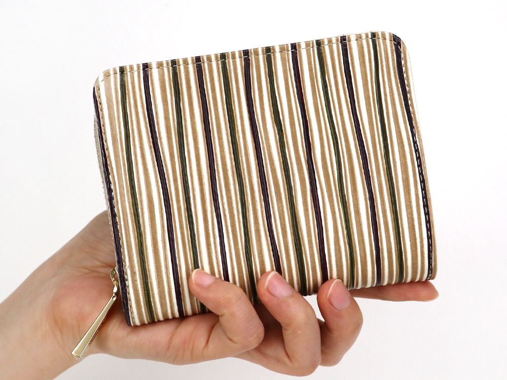 YATARAJIMA - Vertical Stripes Zippered Bi-fold Wallet