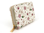 Falling Cherry Blossoms Zippered Bi-fold Wallet