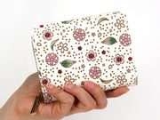 Falling Cherry Blossoms Zippered Bi-fold Wallet