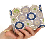 Umbrella Chrysanthemums (Shimmering Blue) Zippered Bi-fold Wallet