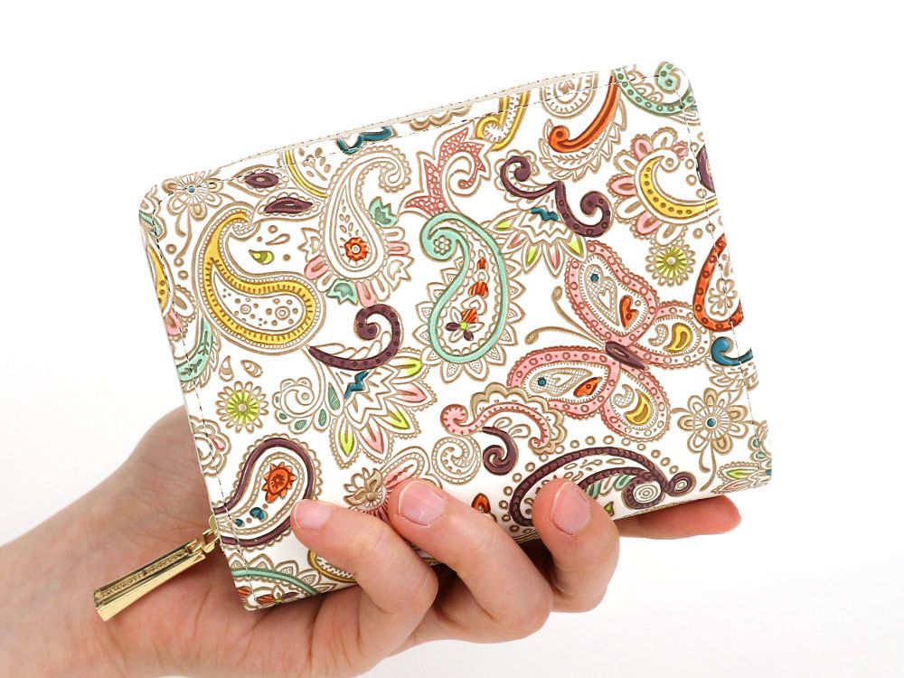 Paisley Zippered Bi-fold Wallet