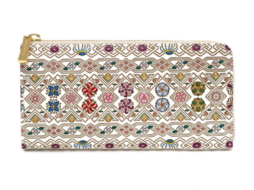 HANABISHI Traditional Flower Patterns L-shaped Long Wallet