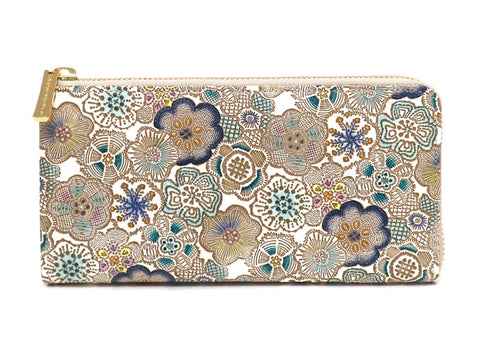 Spring Bloom (Blue) L-shaped Long Wallet