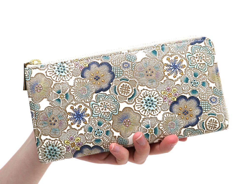 Spring Bloom (Blue) L-shaped Long Wallet