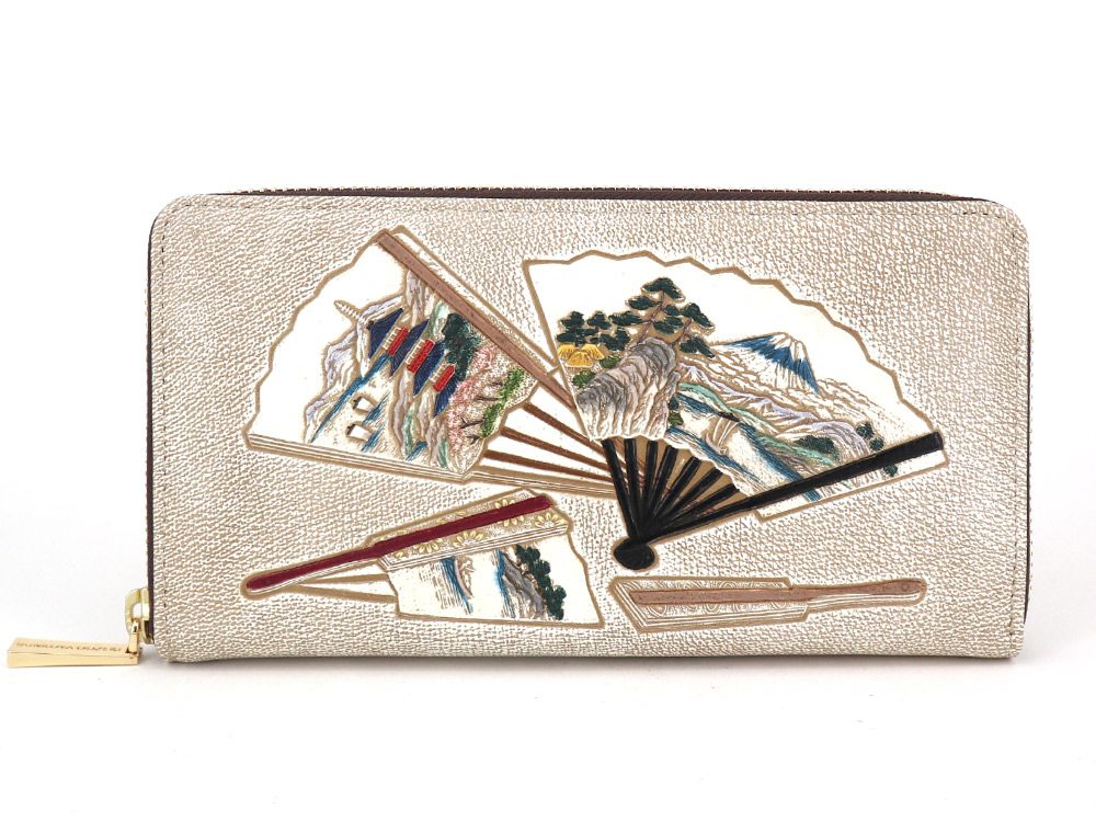 SENMEN - Decorative Fans Zippered Long Wallet