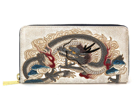 Dragon God (Gray) Zippered Long Wallet