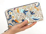 Arabesque (Blue) Zippered Long Wallet