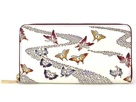 Butterflies in Fog Zippered Long Wallet