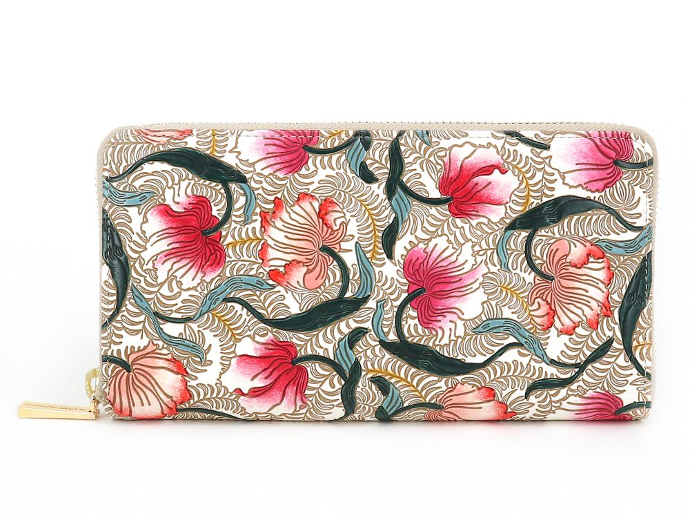 North Garden (Coral) Zippered Long Wallet