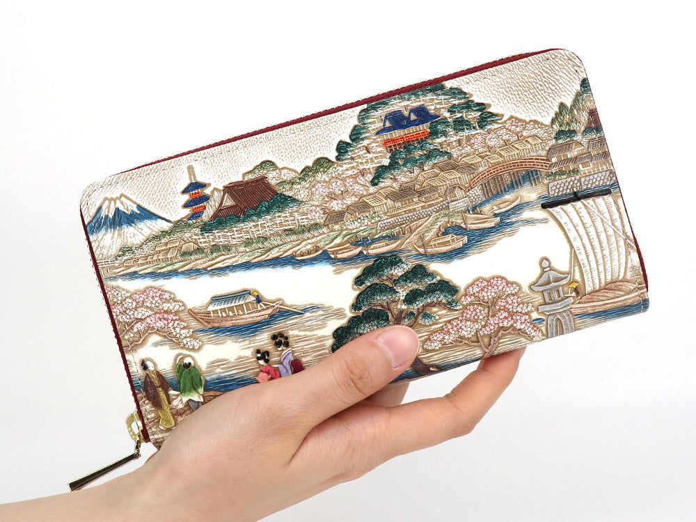 UKIYO-E MATSUCHIYAMA Zippered Long Wallet