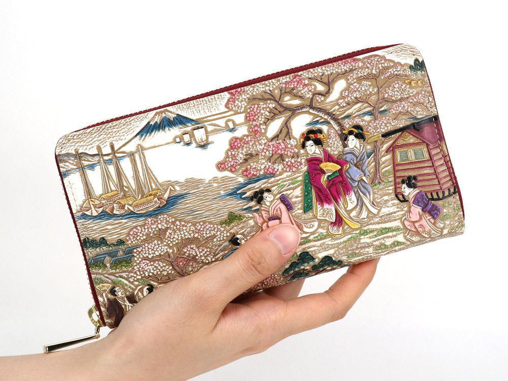 UKIYO-E GOTENYAMA  Zippered Long Wallet