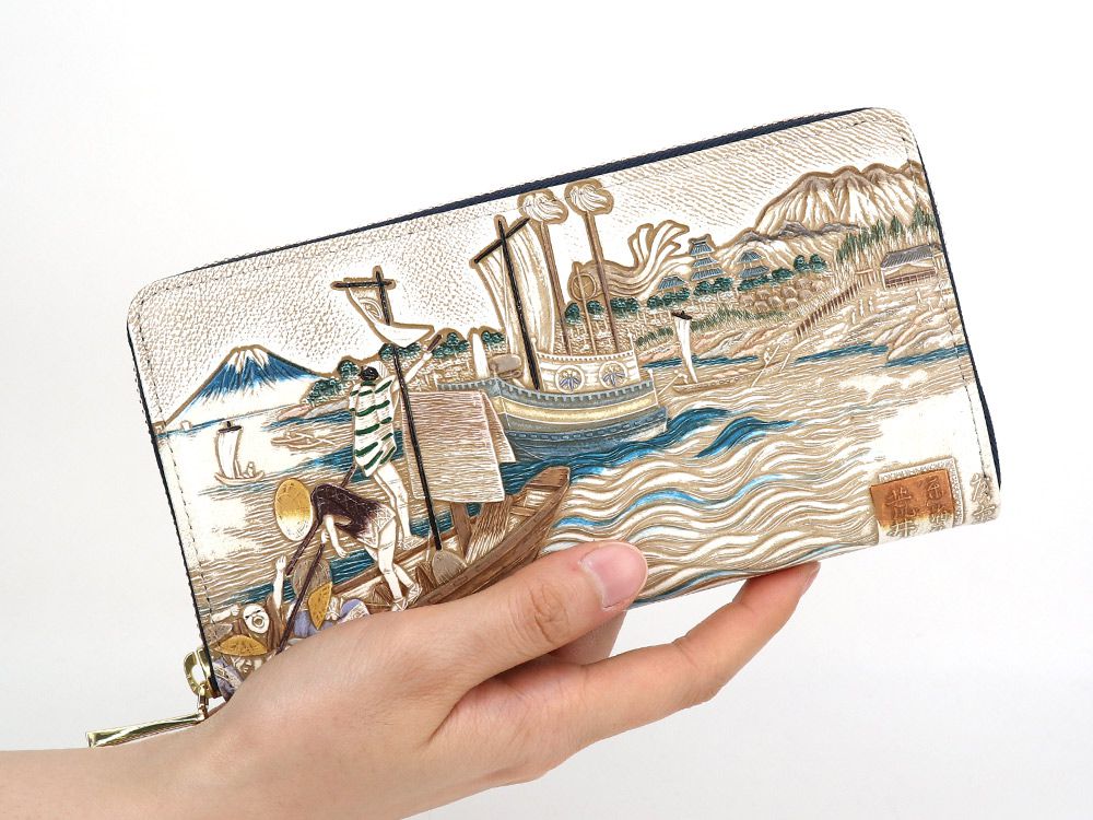 UKIYO-E ARAIJUKU Zippered Long Wallet