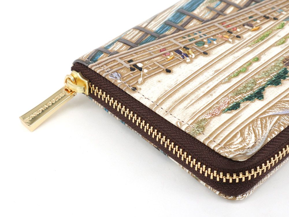 UKIYO-E SANJO-OHASHI Zippered Long Wallet