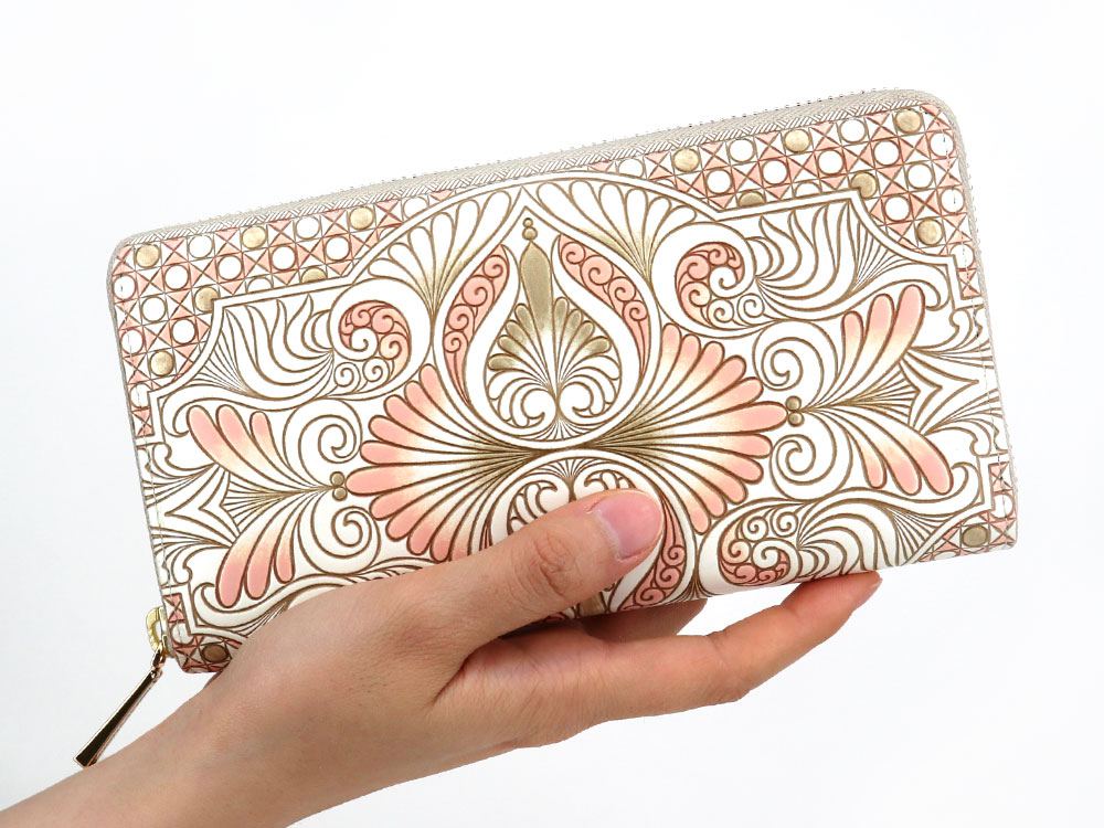 Rocaille (Pink) Zippered Long Wallet