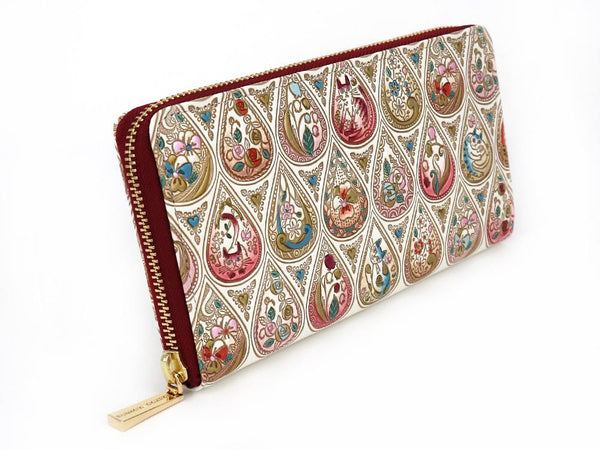 Flowers and Cats (Rose) Zippered Long Wallet