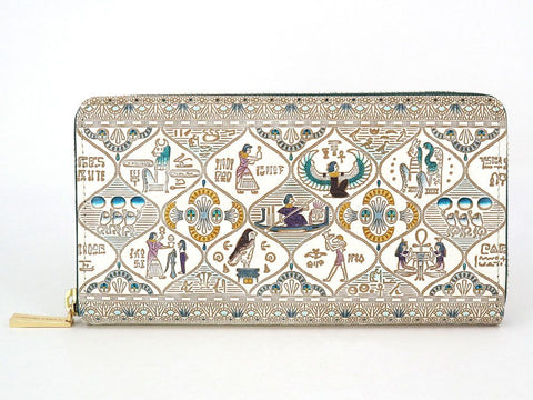 Egyptian Design (#1) Zippered Long Wallet