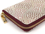 CHIRIMEN Fabric (Pink) Zippered Long Wallet