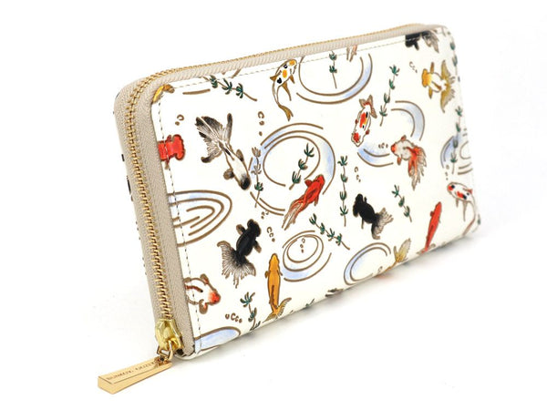 Gold Fishes Zippered Long Wallet