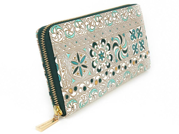 KINSHA - Persia Tiles (Green) Zippered Long Wallet