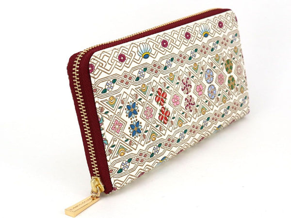 HANABISHI - Traditional Flower Patterns Zippered Long Wallet