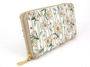 White Lilies Zippered Long Wallet