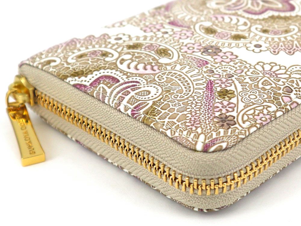 Antique Lace (Pink) Zippered Long Wallet