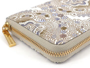 Antique Lace (Blue) Zippered Long Wallet