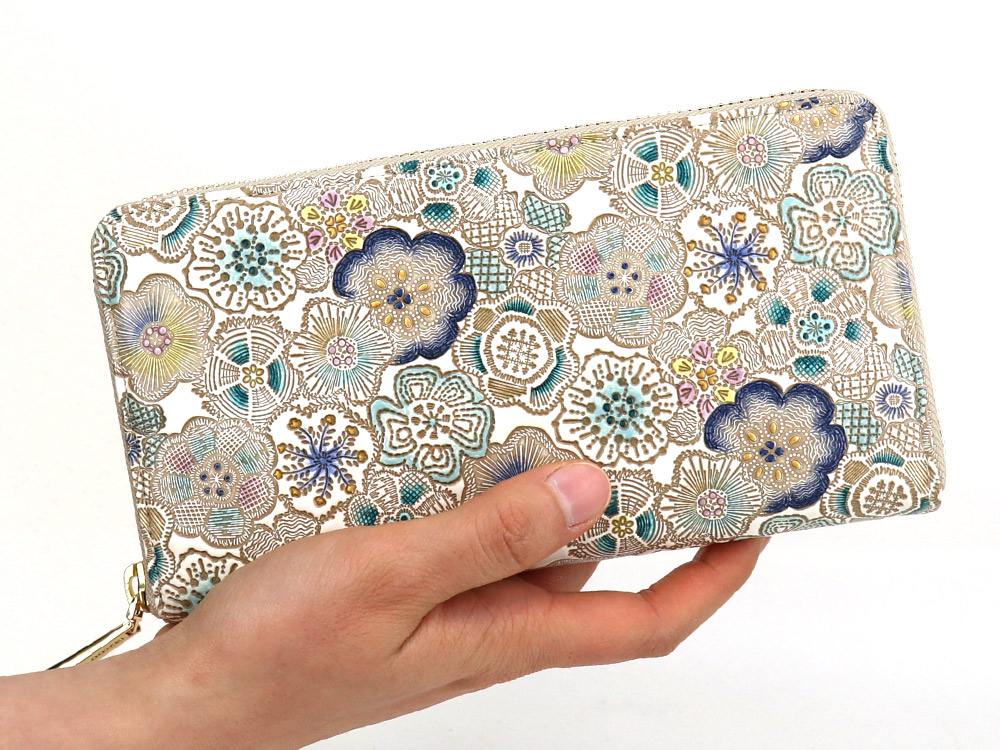 Spring Bloom (Blue) Zippered Long Wallet