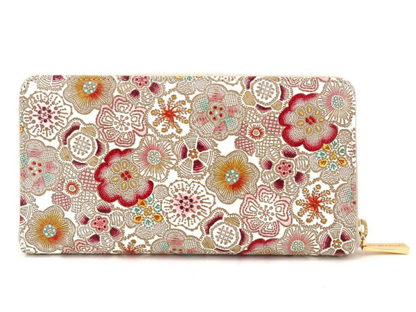 Spring Bloom (Red) Zippered Long Wallet