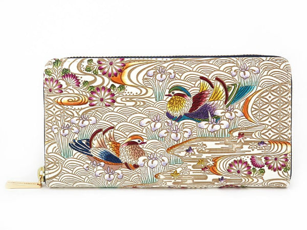 OSHIDORI - Mandarin Ducks Zippered Long Wallet