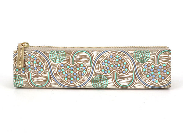 Silver Hearts (Mint Green) Pen Case