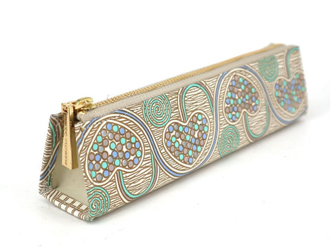 Silver Hearts (Mint Green) Pen Case