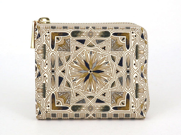 Carreau (Black) Small Wallet with L-zipper