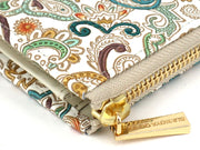 Paisley (Viridian) Small Wallet with L-zipper