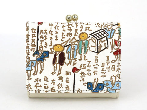 Daimyo Procession with Kanji Small GAMAGUCHI Trifold Wallet